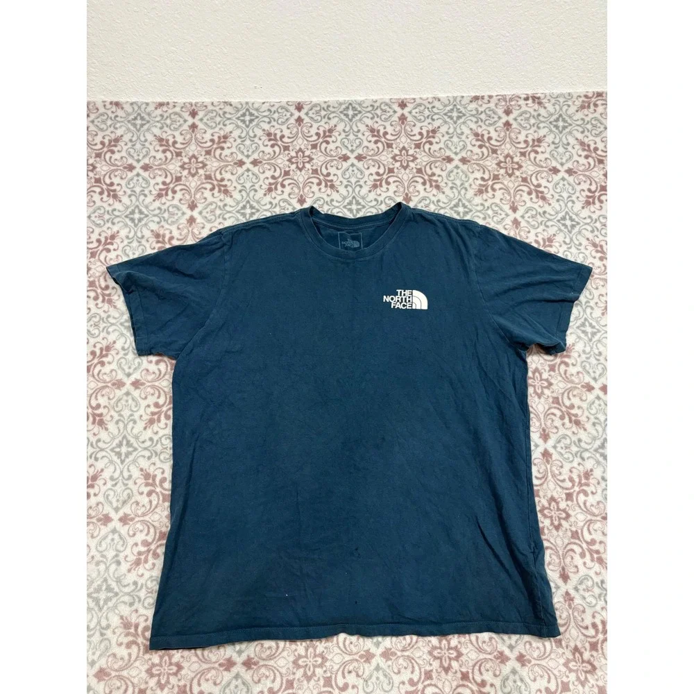 The North Face Mens XL Navy Blue Never Stop Exploring Graphic T-Shirt Logo Tee